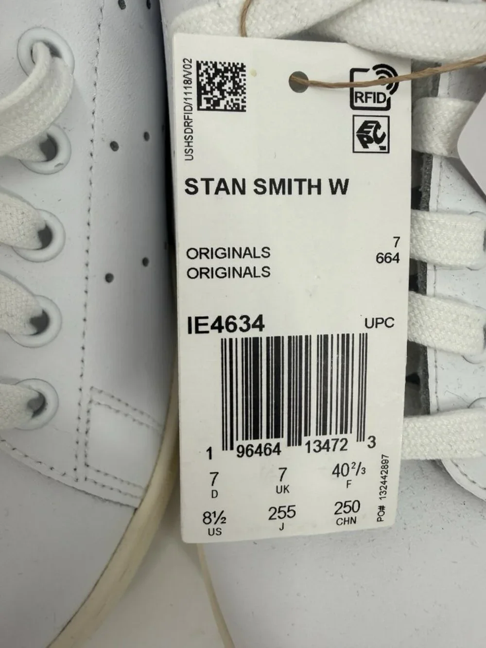 Women’s Adidas Stan Smith leather Sneakers White And Leopard Print Size 8 .5